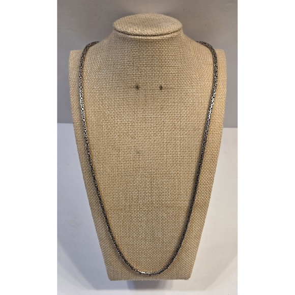 Baacal Jewelry - Vintage Sterling Silver Byzantine 24" Bali Chain Necklace 33 Gr